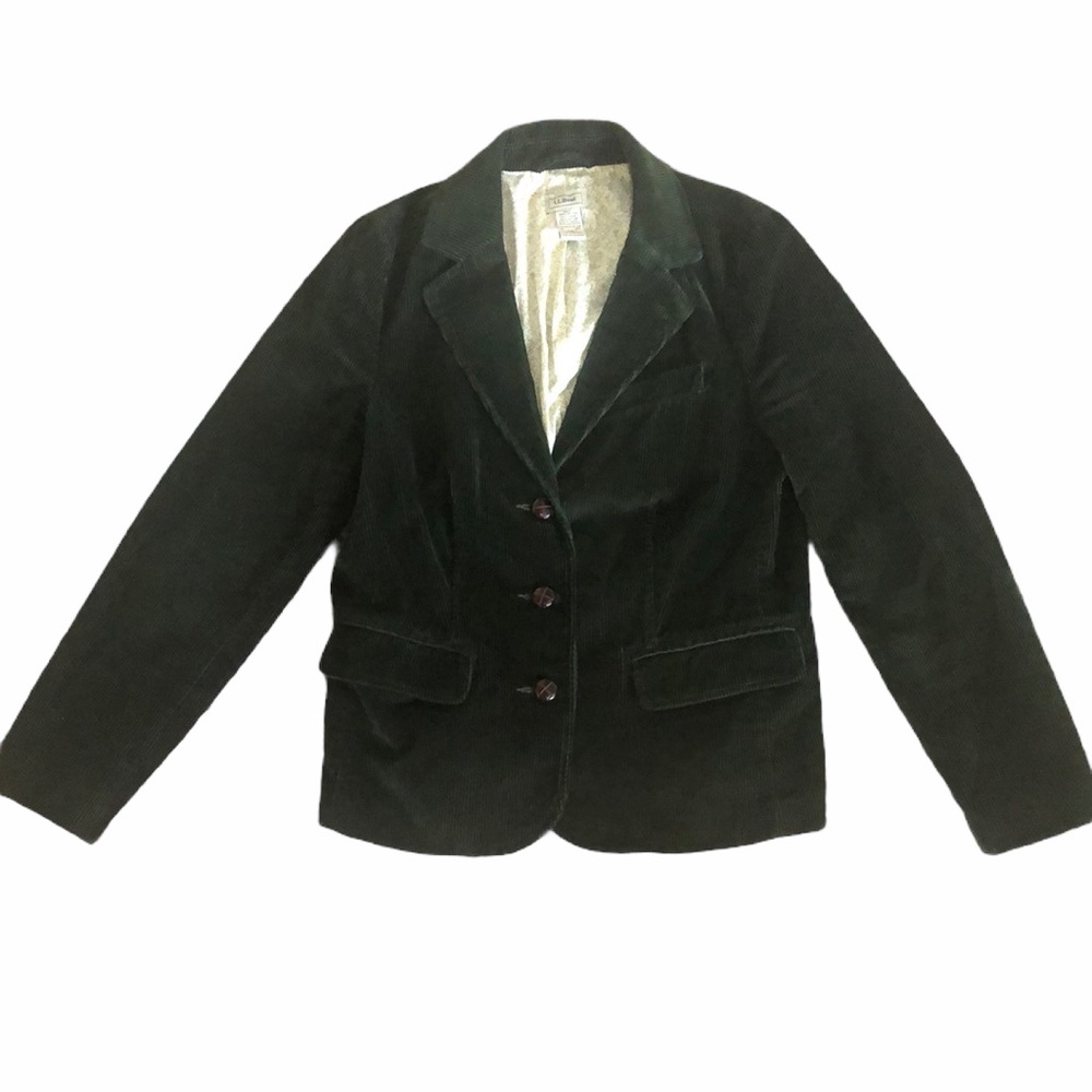 L.L Bean Green Corduroy Blazer Style Jacket 10 Reg